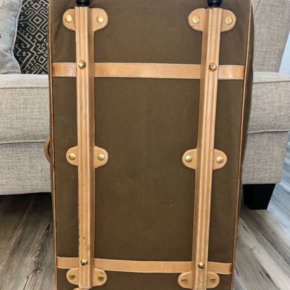 Tramontano Napoli Italian Leather Large Roller Duffel Bag Brown/Tan - Picture 7 of 16